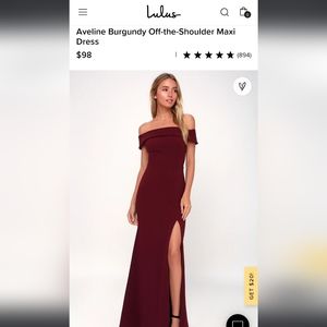 The Aveline Burgundy Off-the-Shoulder Maxi Dress